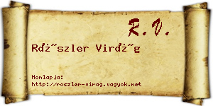 Röszler Virág névjegykártya